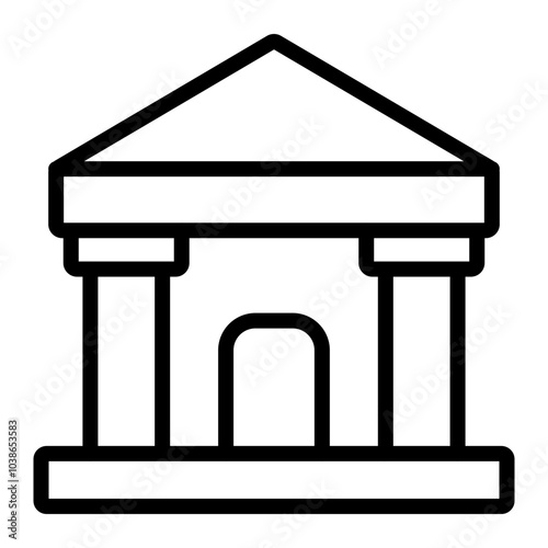 Art Museum Vector Line Icon Design