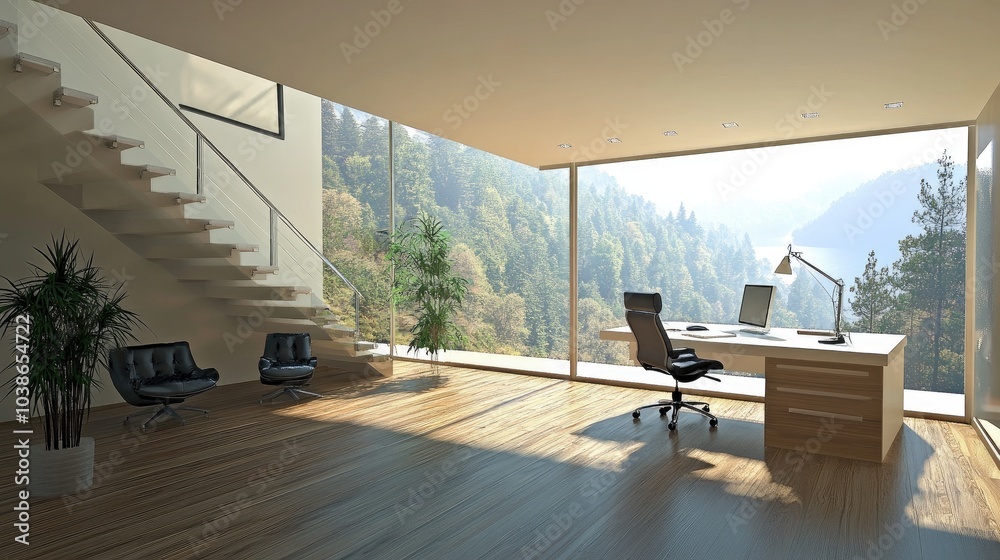 custom made wallpaper toronto digitalModern Office Space with Scenic Mountain View