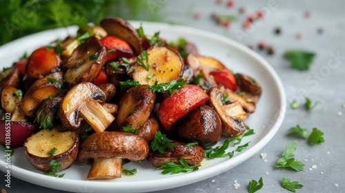 Fresh Sautéed Mushrooms with Herbs and Vegetables