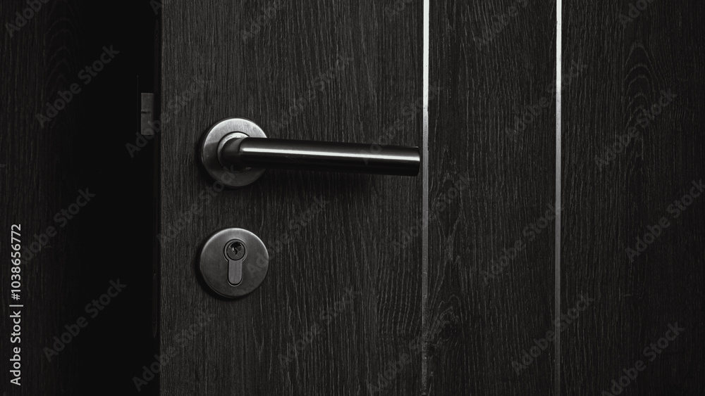 The door is slightly open in the dark. The door is not locked. Enter the room. The door is slightly open in the dark. The door is not locked. Enter the room.