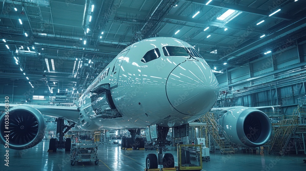 Aerospace steel manufacturing facility producing high-strength, lightweight steel for aircraft. Aerospace steel manufacturing facility producing high-strength, lightweight steel for aircraft.