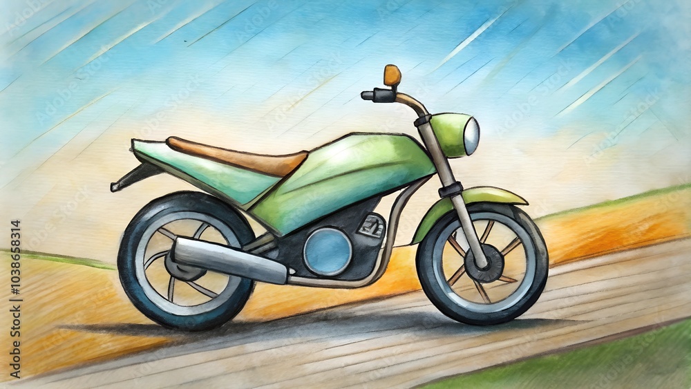 hand drawn design of a motorbike hand drawn design of a motorbike