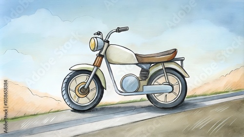 hand drawn design of a motorbike