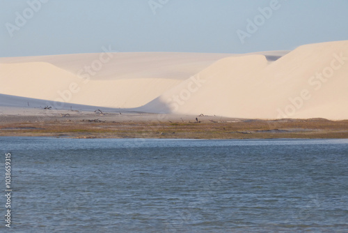 Lagoon between the dunes in Lençõis Maranhense.