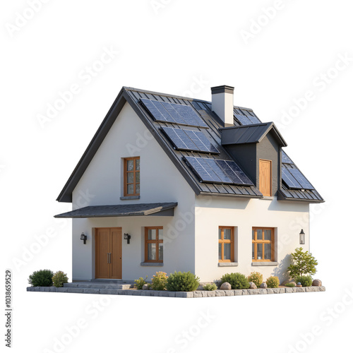 House on a hill with a white background