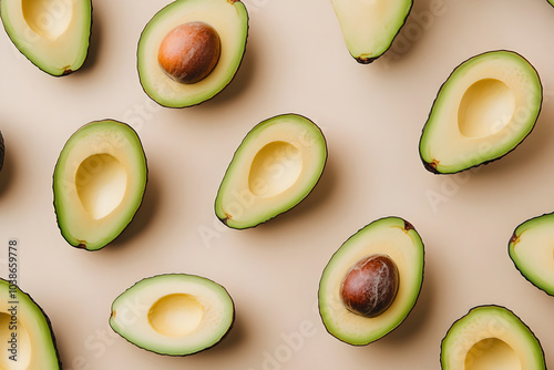 Avocado Halves Displaying Creamy Texture