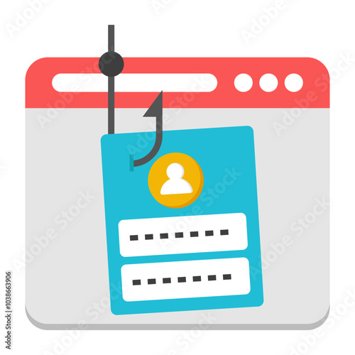 A trendy design icon of phishing user login

