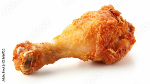 Crispy Fried Chicken Leg, Isolated, White Background, Food, Fast Food, Chicken, Leg