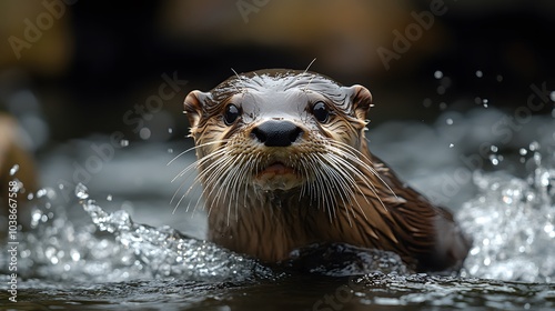 Otter Swimming in Water