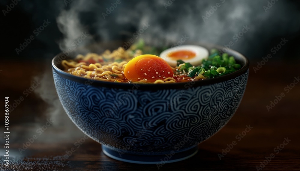 Richly Detailed Ramen Bowl with Fresh Ingredients Broth Richly Detailed Ramen Bowl with Fresh Ingredients Broth