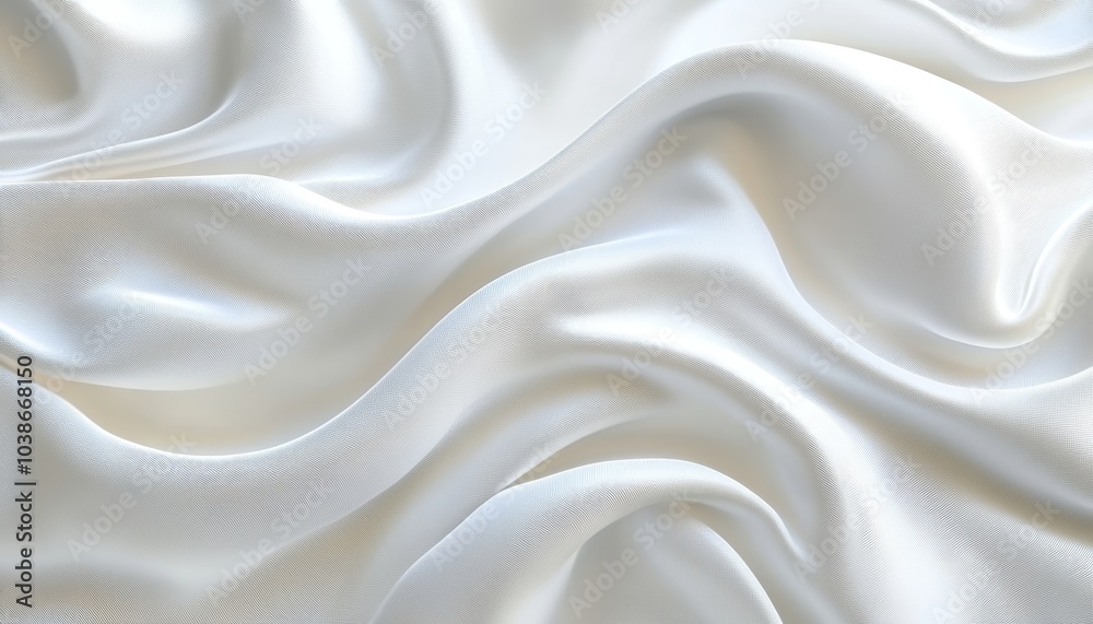 White Silk Waves with Soft Drapery Elegant Texture