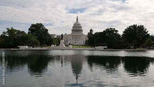 Time lapse of the United States Capitol under cloudy skies