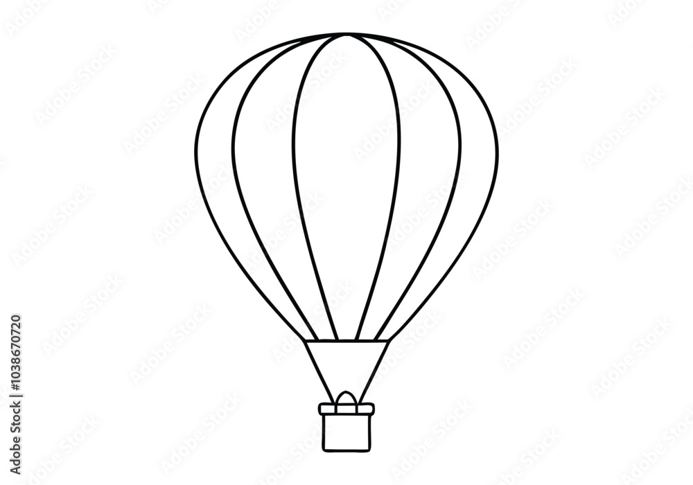 One Line Drawing of a Hot Air Balloon – Travel and Adventure Theme One Line Drawing of a Hot Air Balloon – Travel and Adventure Theme