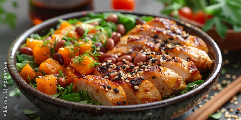 Grilled Chicken and Squash Salad Bowl Grilled Chicken and Squash Salad Bowl