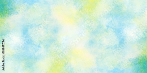 Abstract yellow and blue watercolor background. aquarelle colorful stains on paper. pastel watercolor background. Explosion of colored powder on white texture background.