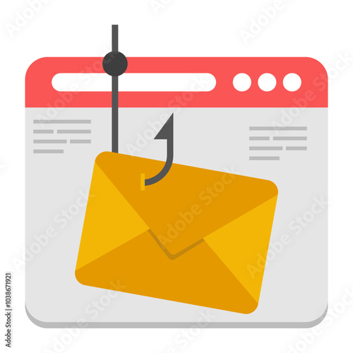 Modern design icon of phishing email


