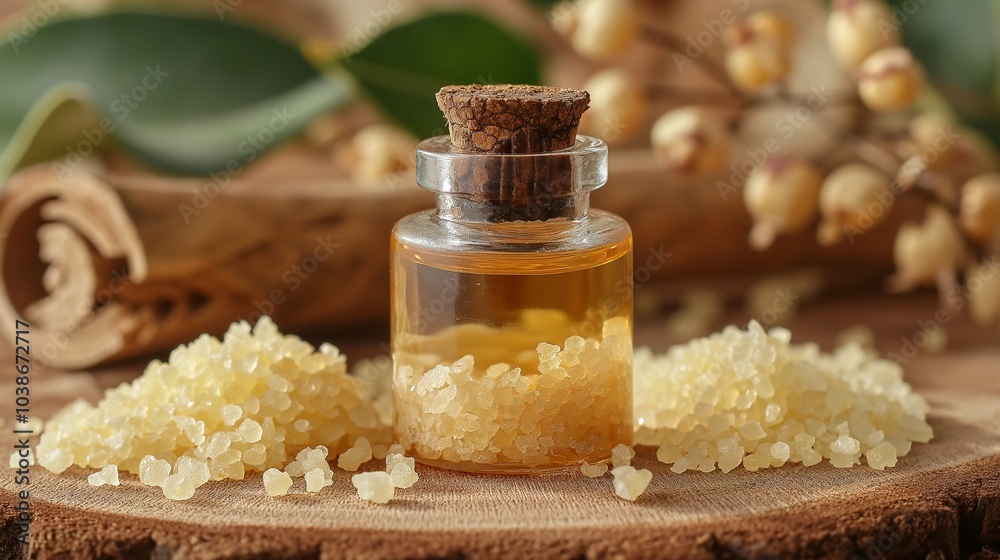 Freshly Picked Tragacanth Gum in Glass Jar Freshly Picked Tragacanth Gum in Glass Jar