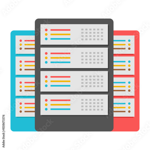 A colored design icon of servers

