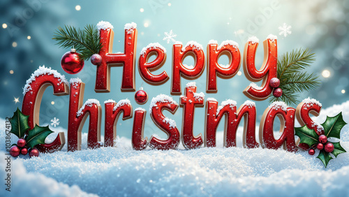 Editable Christmas Vector Text Effect: Festive Typography for Holiday Marketing and Seasonal Greetings photo