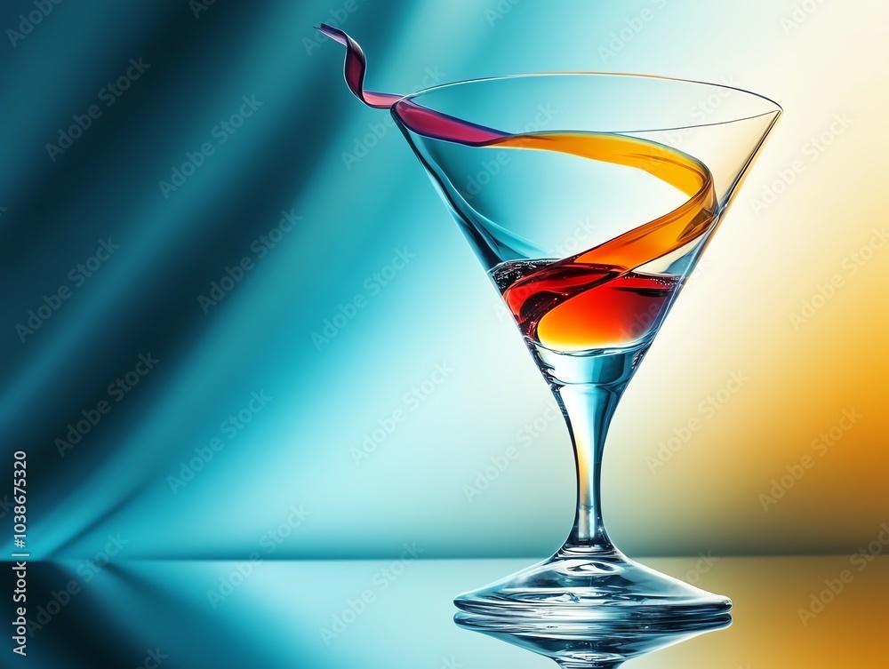 A vibrant cocktail in an elegant glass, featuring colorful swirls and a striking backdrop, perfect for drink and party themes. A vibrant cocktail in an elegant glass, featuring colorful swirls and a striking backdrop, perfect for drink and party themes.