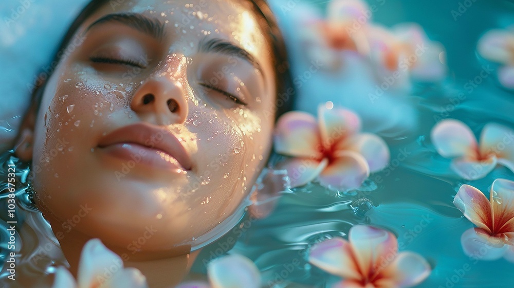 Tranquil Beauty in Floral Water Setting Tranquil Beauty in Floral Water Setting