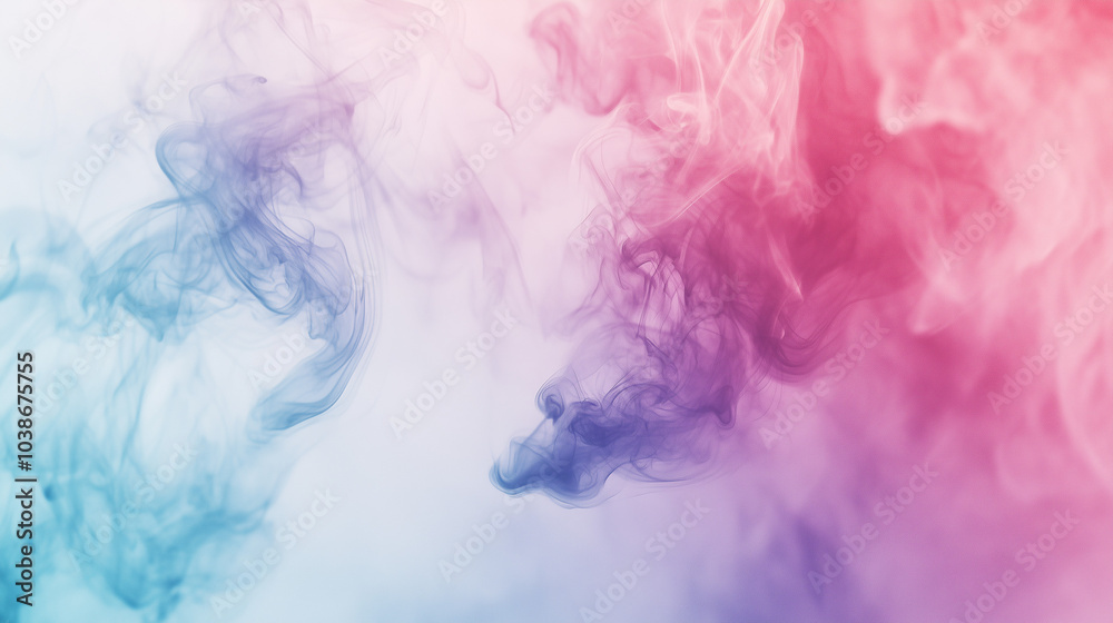 Colorful Pink and Blue Smoke on White Background - Vape Liquid in Water Colorful Pink and Blue Smoke on White Background - Vape Liquid in Water