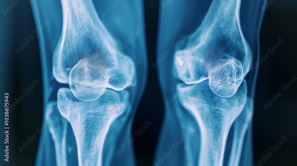 Detailed X-ray Image of Human Knee Joints Detailed X-ray Image of Human Knee Joints
