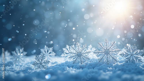 Enchanting 3D Snowflakes: Winter Magic for Holiday Marketing, Greeting Cards, and Festive Promotions