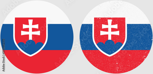 Flag of Slovakia. An illustration of the Slovakia round flag. A round flag. Flag icon.