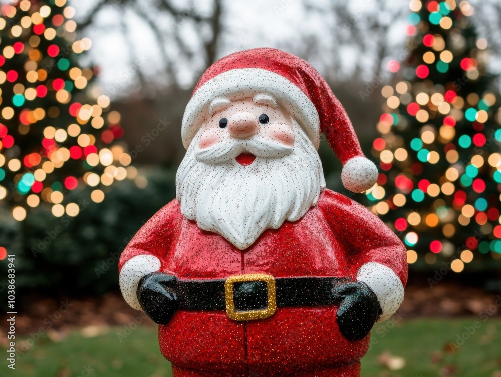 Obraz premium Festive Gnome in a Holiday Marketplace Scene