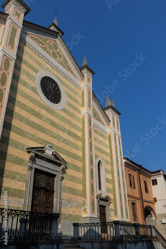 Exterior facade of the church of the Mother of the Annunciation, in Masserano, near Biella, Italy. photo