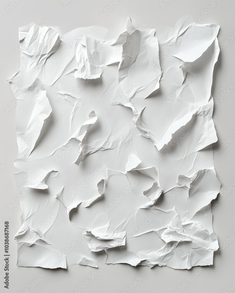White torn paper pieces on a gray backdrop evoke creativity and celebrate the art of imperfection. White torn paper pieces on a gray backdrop evoke creativity and celebrate the art of imperfection.