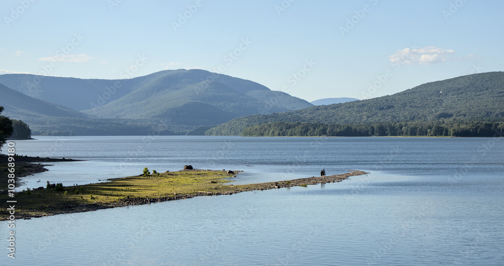 custom made wallpaper toronto digitalpeople walking out into the ashokan reservoir to go fishing (hudson valley new york catskills mountains in the background catskill mountain) scenic park travel leisure promenade drinking water
