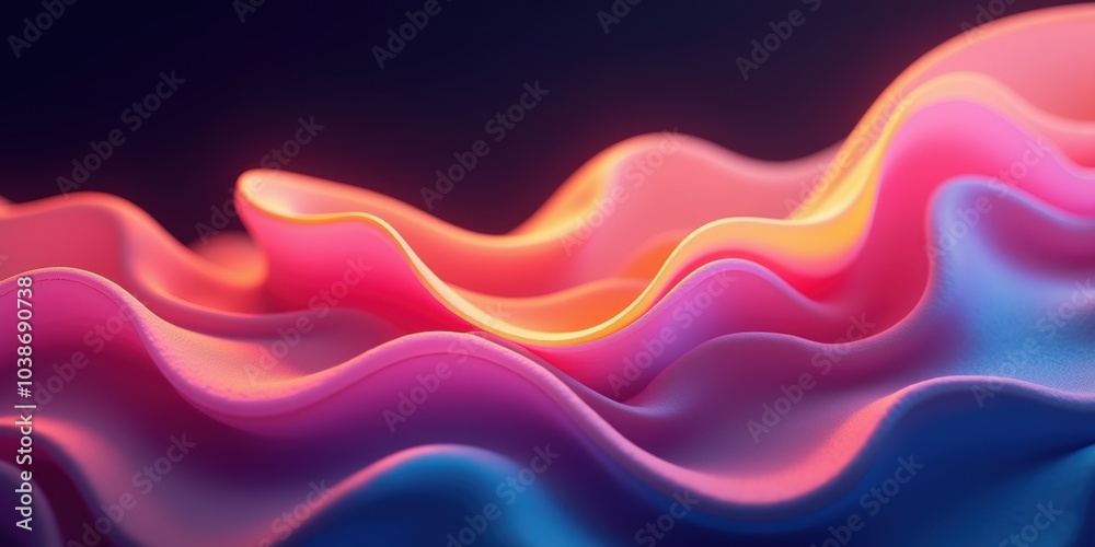 Fototapeta premium A vibrant abstract wave of soft colors, creating a dreamy atmosphere perfect for backgrounds, technology themes, or creative projects.