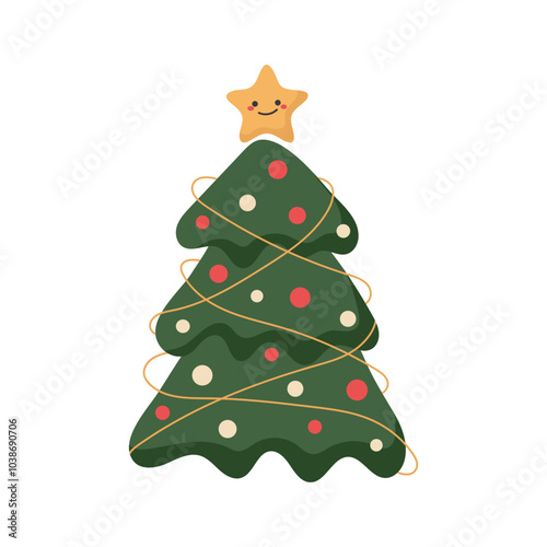 Christmas tree isolated on white background