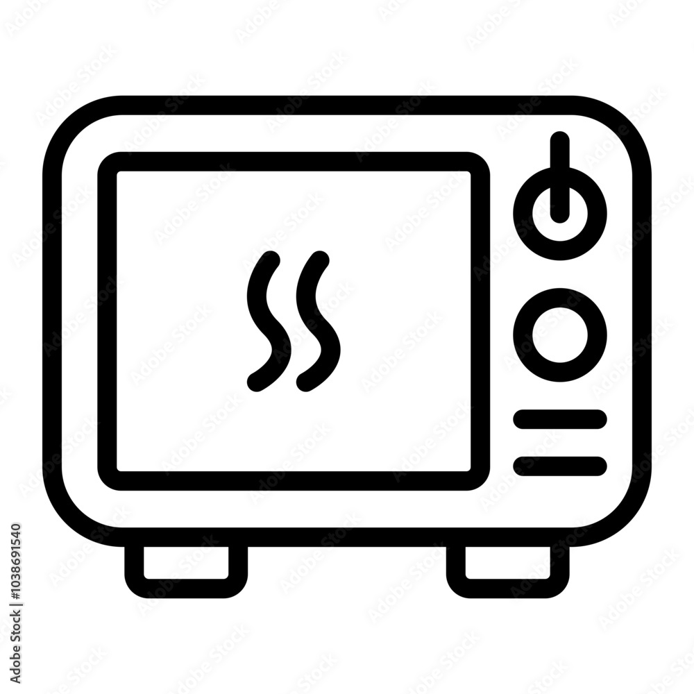Microwave Vector Line Icon Design Microwave Vector Line Icon Design