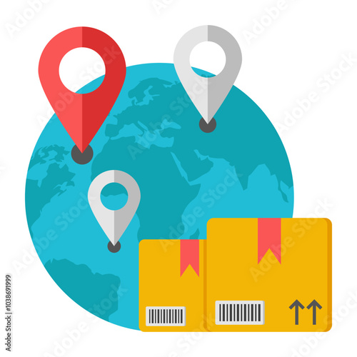 Perfect design icon of global parcel location 

