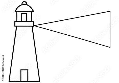 Continuous Line Drawing of a Lighthouse – Coastal Minimalist Art