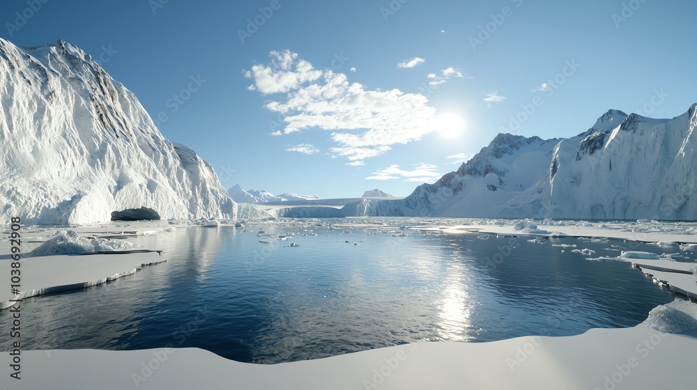 custom made wallpaper toronto digitalGlacier calving into the ocean with rising sea levels, symbolizing the impact of global warming on polar ice