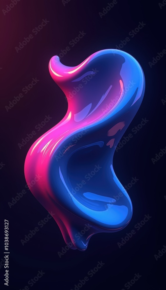 A vibrant, fluid abstract shape in blue and pink hues, perfect for modern design projects, tech branding, or digital art. A vibrant, fluid abstract shape in blue and pink hues, perfect for modern design projects, tech branding, or digital art.