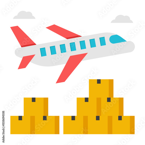 Unique design icon of air cargo


