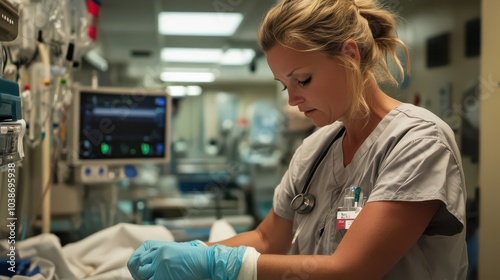 Medical Professional Working in Hospital Setting