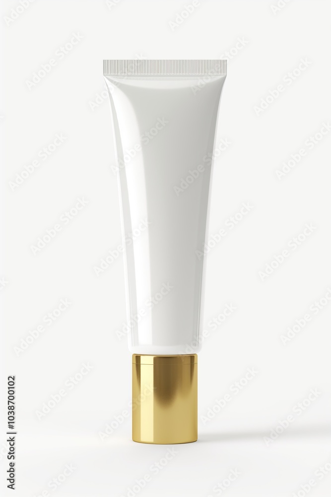 Blank white cosmetic tube isolated on a white background Blank white cosmetic tube isolated on a white background