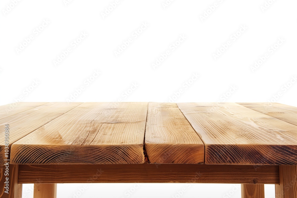 Empty wooden table for product placement isolated on white background Empty wooden table for product placement isolated on white background