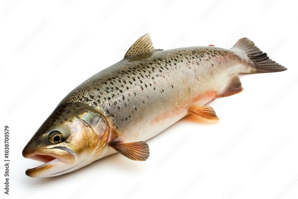 Rainbow trout isolated on a white background Rainbow trout isolated on a white background