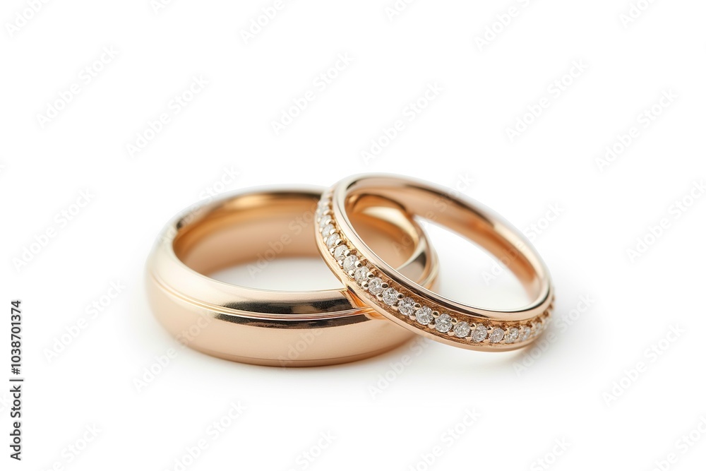 Wedding rings isolated on white background