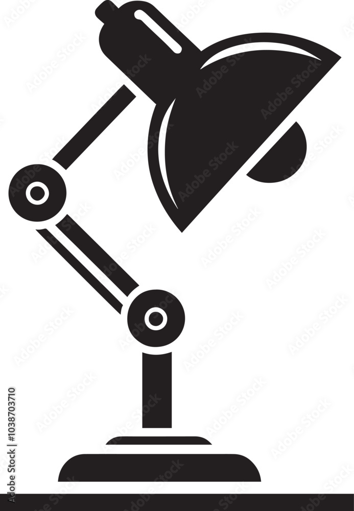 Table desk light silhouette vector illustration isolated on a white background Table desk light silhouette vector illustration isolated on a white background