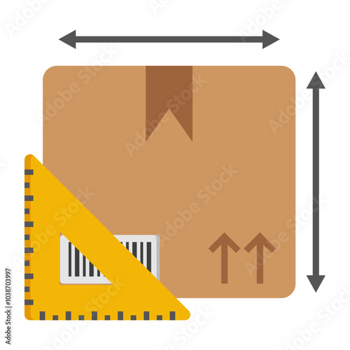 Trendy design icon of parcel size  
