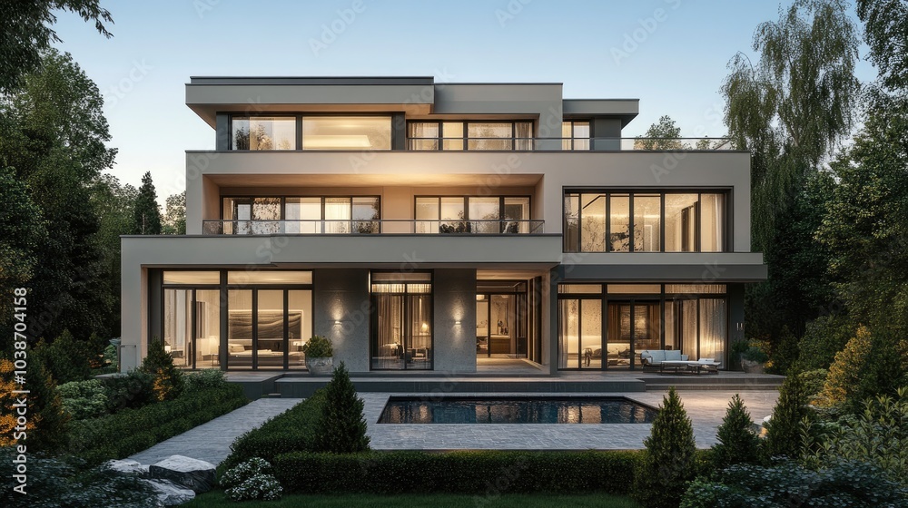 Modern Family Home with Elegant Design and Pool