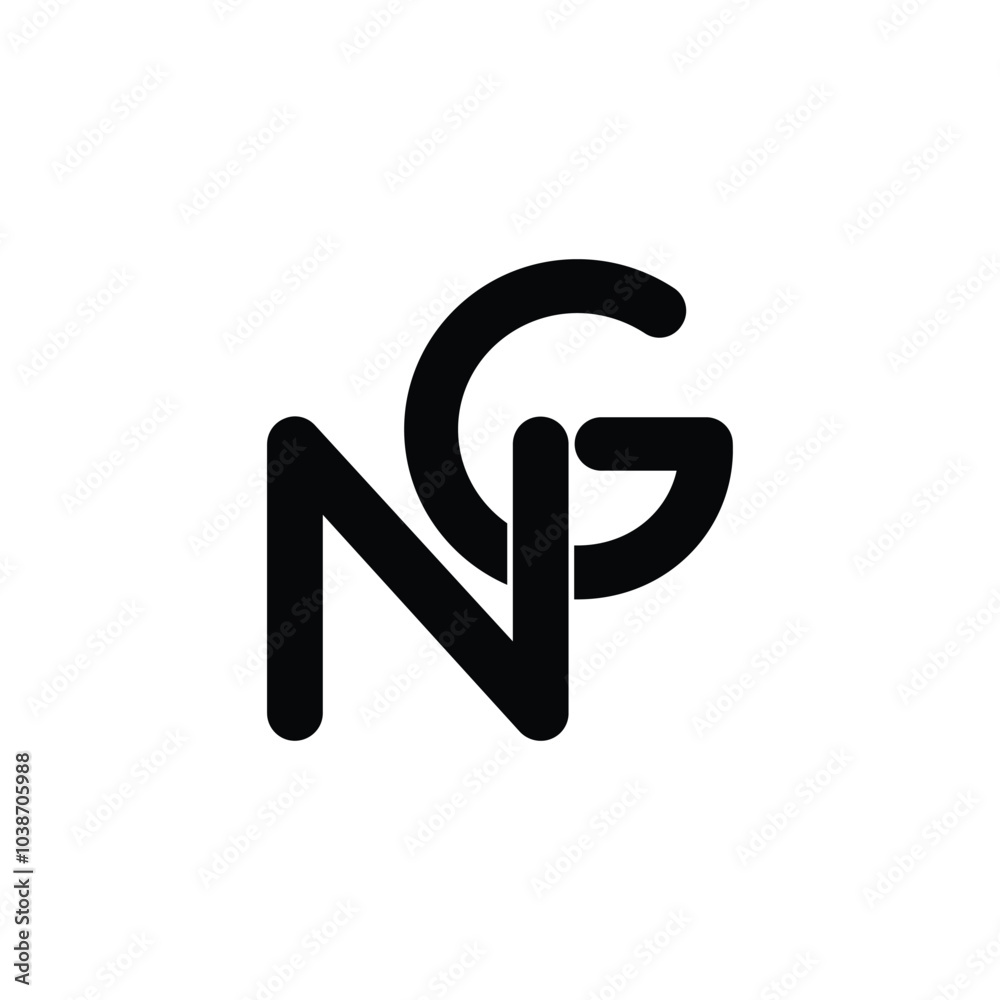 Initial Letter NG Logo Design Outstanding Creative Modern Symbol Sign Initial Letter NG Logo Design Outstanding Creative Modern Symbol Sign